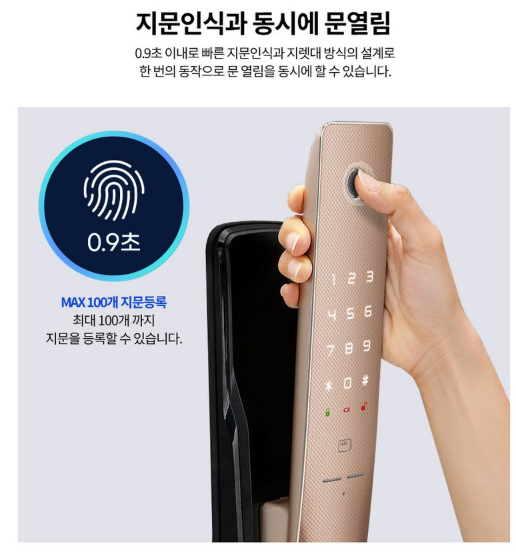 르그랑도어락 L50 지문인식, 푸쉬풀형 IoT 스마트도어락으로 원격 관리까지