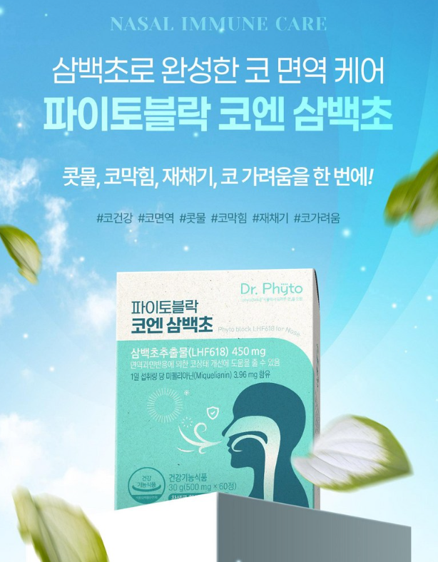 닥터파이토 파이토블락 코엔삼백초 LHF618, 코 상태 관리 홈쇼핑 4박스 구성